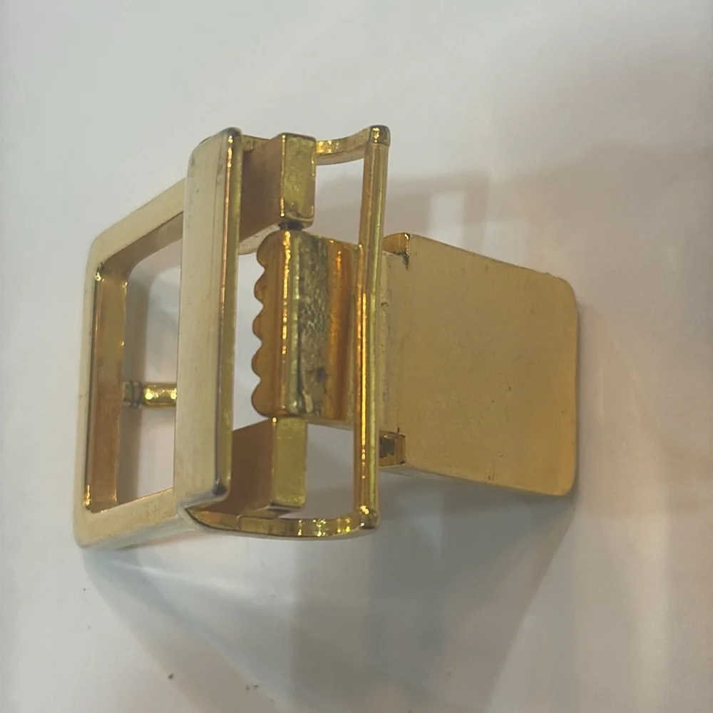 CHRISTIAN‎ DIOR Vintage Gold Toned  Silver 1.75 inch Belt Buckle
